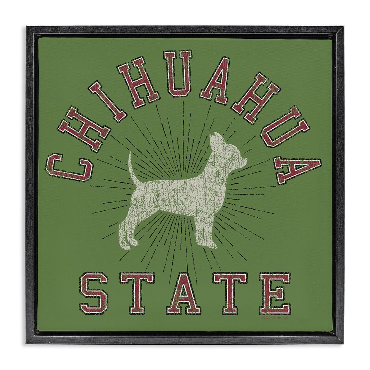 Stupell Industries Vintage Chihuahua State Framed Floater Canvas Wall Art Design by Spirit Animals/Life Is High